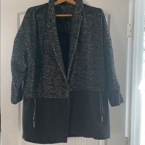 Topshop black and grey wool jacket coat